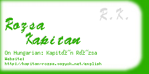 rozsa kapitan business card